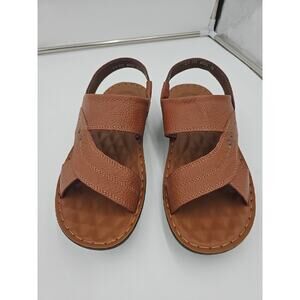Men's Fashion Sandals Slip On Wear With Or Without Ankle Strap Size 9.5 Camel